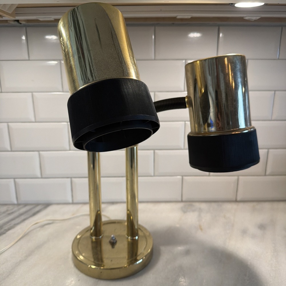 MCM‎ Hollywood Regency Brass/black Adjustable Lamp Frederick Cooper Style ES0001
